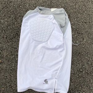 White and Gray Sports Compression Shirt